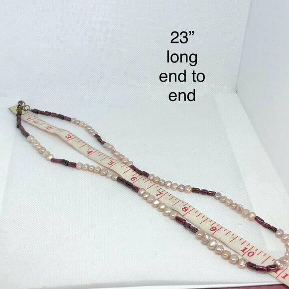 Vintage Beaded Necklace & Earrings Set Red White Snallygaster Store - Picture 10 of 12